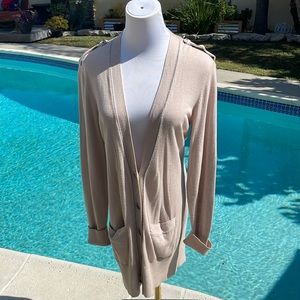 Oversized beige cardigan sweater | size Large